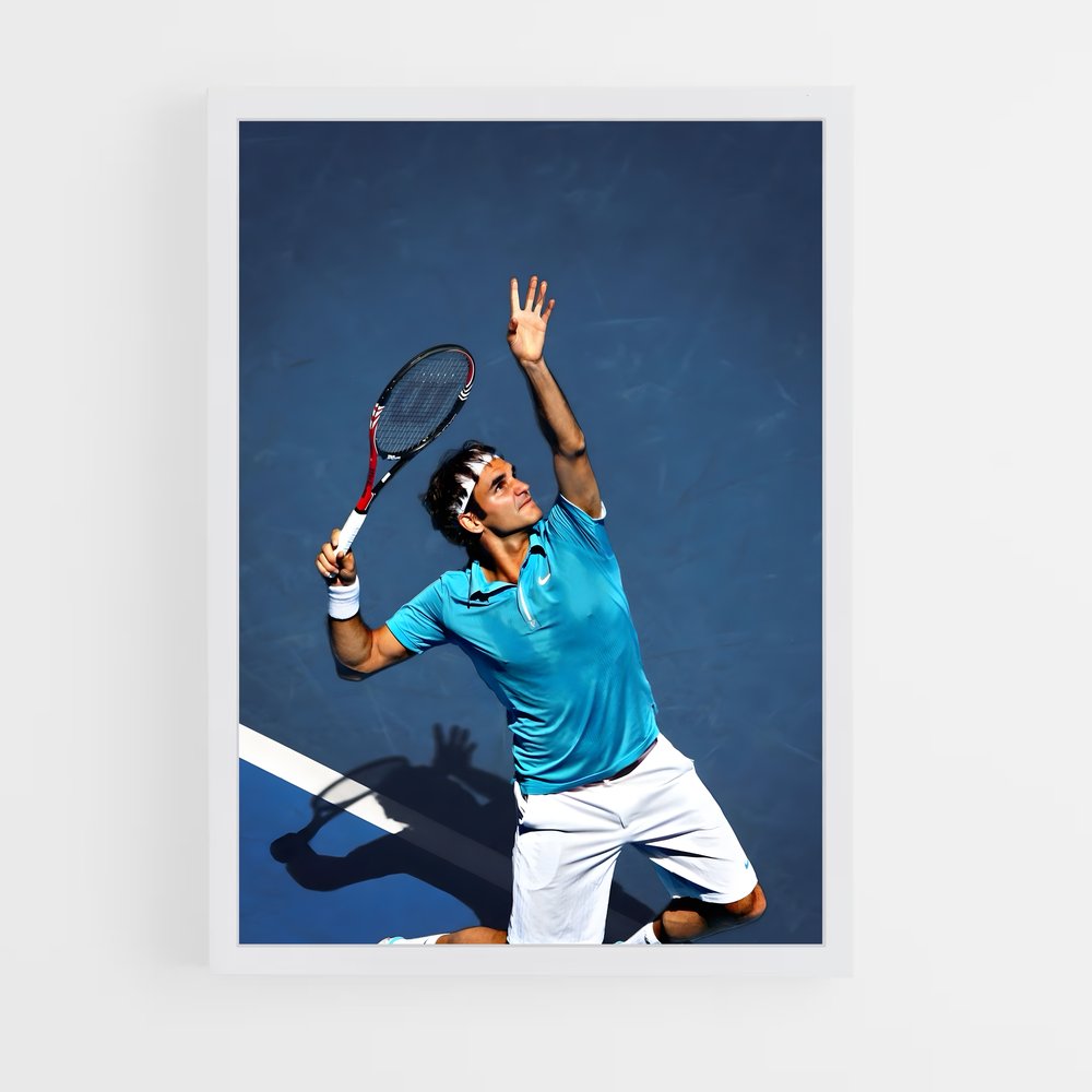 Poster Roger federer blancs – affiche Tennis (vue 3)